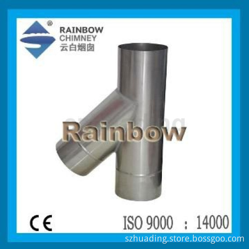 single wall stainless steel 135 degree tee for stove chimney pipe